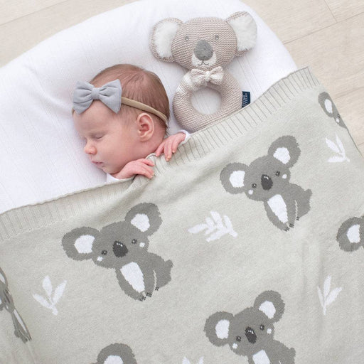 Australiana Baby Blanket - Koala/Grey - Lozza’s Gifts & Homewares 