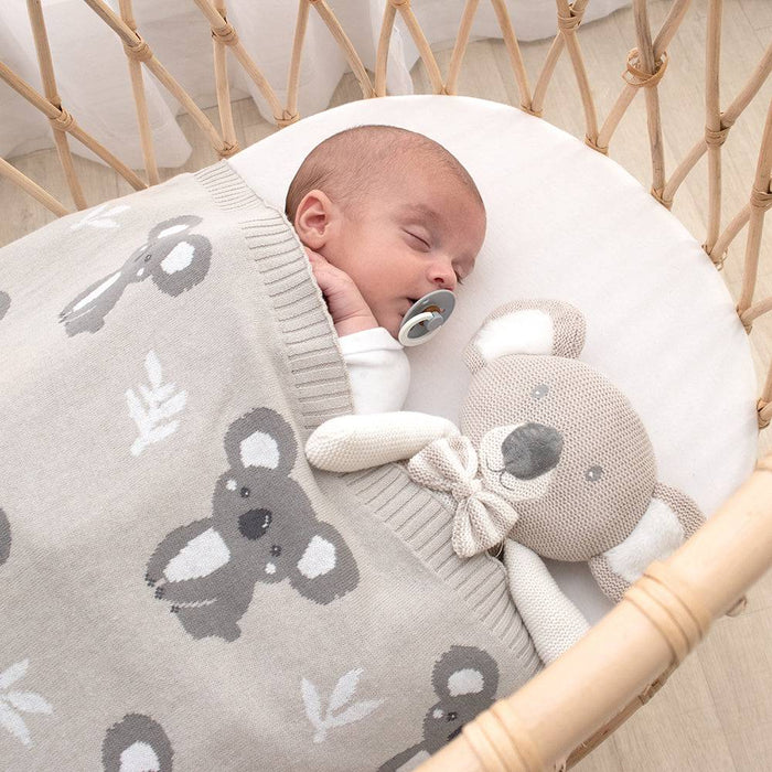 Australiana Baby Blanket - Koala/Grey - Lozza’s Gifts & Homewares 