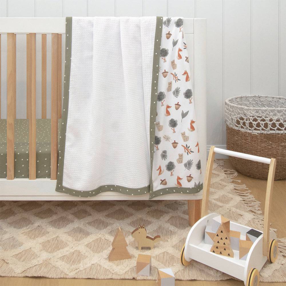 Cot Waffle Blanket - Forest Retreat - Lozza’s Gifts & Homewares 