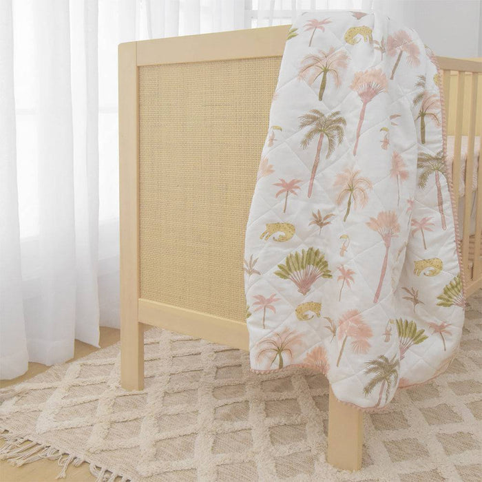 Quilted Reversible Cot Comforter - Tropical Mia - Lozza’s Gifts & Homewares 