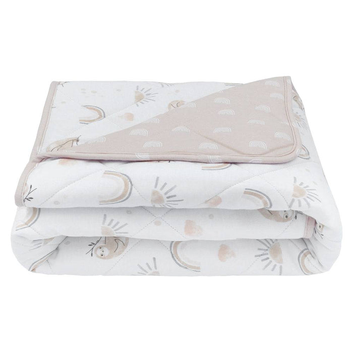 Reversible Quilted Cot Comforter - Happy Sloth - Lozza’s Gifts & Homewares 