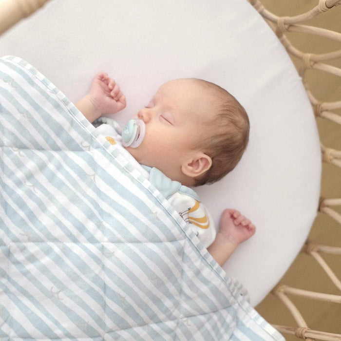 Reversible Quilted Cot Comforter - Up Up & Away - Lozza’s Gifts & Homewares 