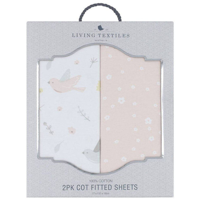 2pk Cot Fitted Sheets - Ava/Floral - Lozza’s Gifts & Homewares 