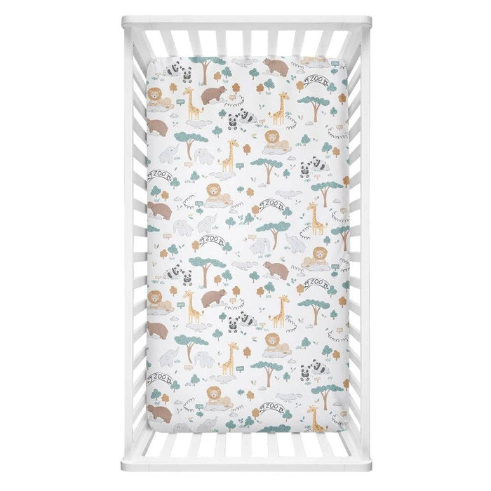 Day at the Zoo Cot Fitted Sheet - Lozza’s Gifts & Homewares 