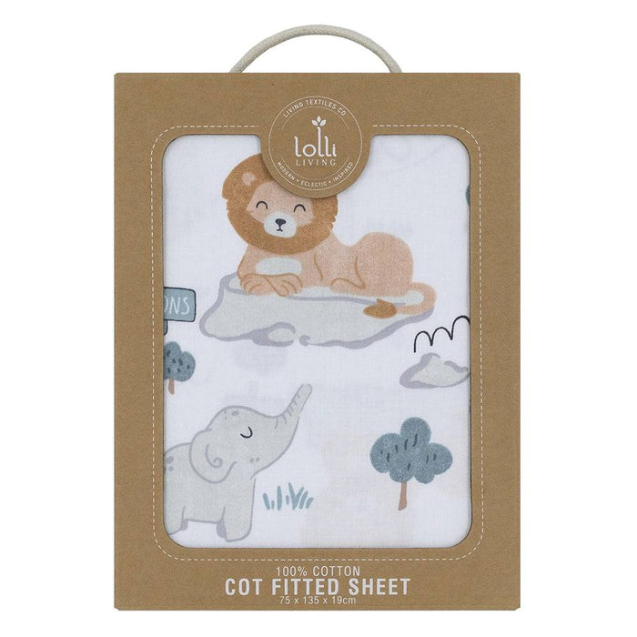 Day at the Zoo Cot Fitted Sheet - Lozza’s Gifts & Homewares 