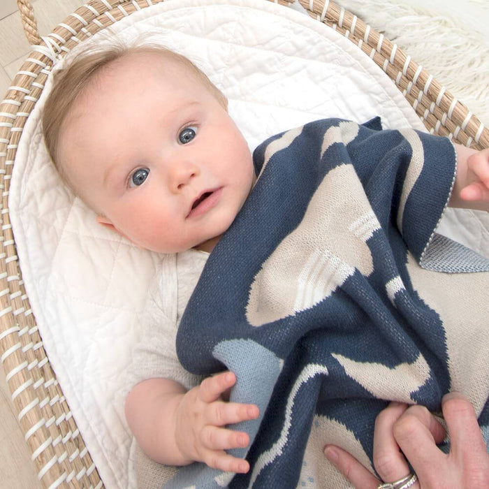 100% Cotton Knit Pram Blanket - Oceania - Lozza’s Gifts & Homewares 