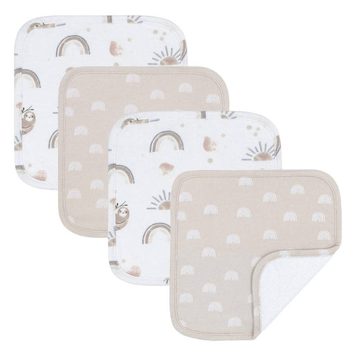 4-Pack Wash Cloths - Happy Sloth - Lozza’s Gifts & Homewares 