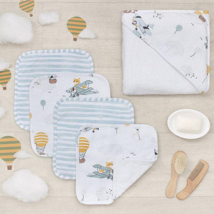 5-Piece Baby Bath Gift Set - Up Up & Away - Lozza’s Gifts & Homewares 