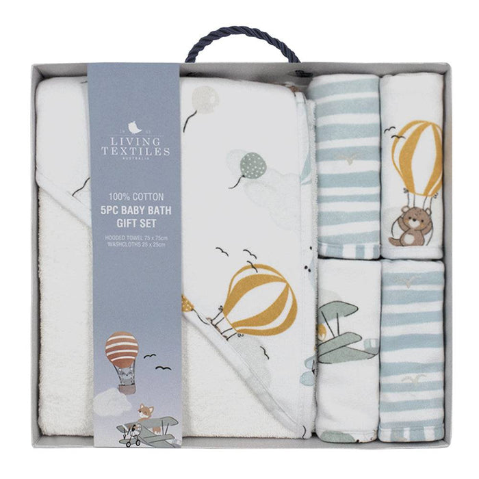 5-Piece Baby Bath Gift Set - Up Up & Away - Lozza’s Gifts & Homewares 