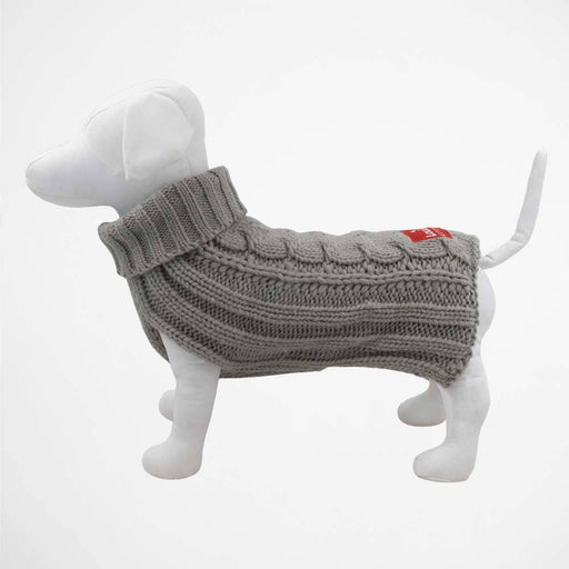 Cable Knit Dog Sweater - Grey - Lozza’s Gifts & Homewares 