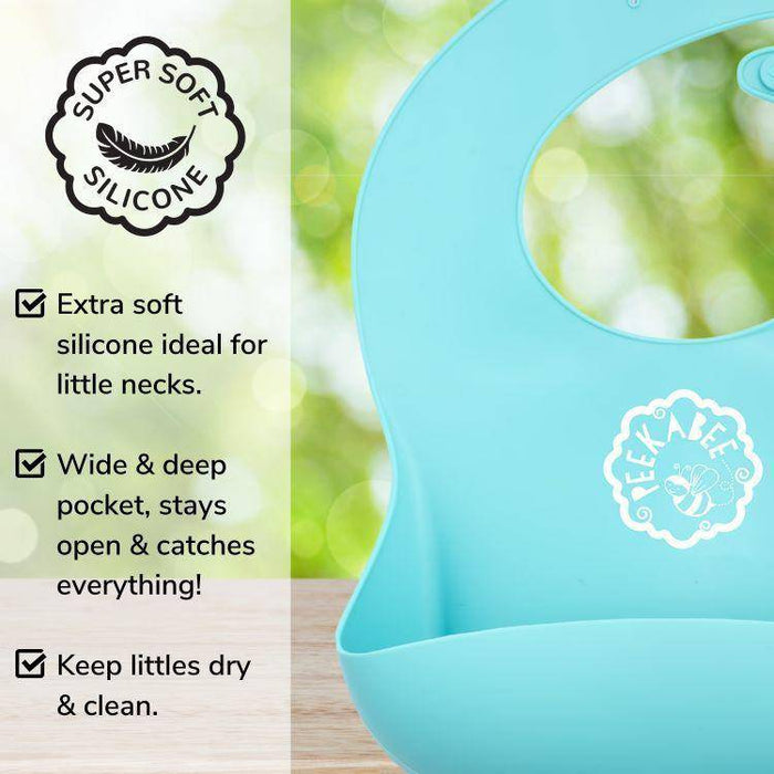 Silicone Bibs (Set of 2) - With Bonus SiliSpoon - Lozza’s Gifts & Homewares 