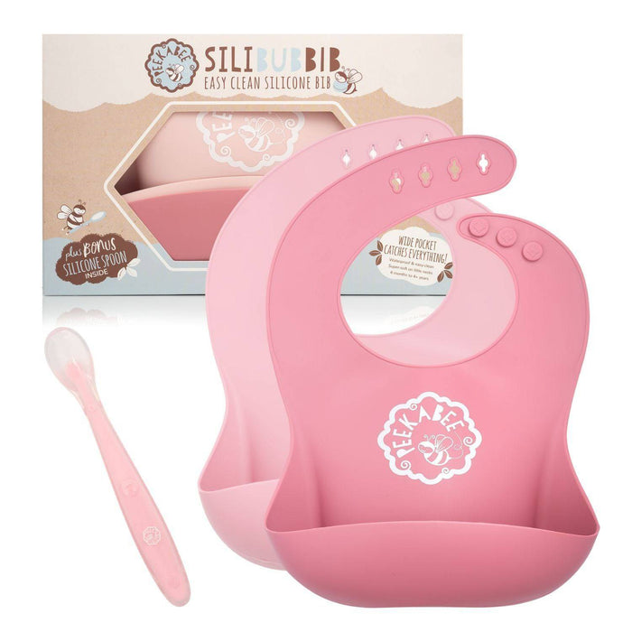 Silicone Bibs (Set of 2) - With Bonus SiliSpoon - Lozza’s Gifts & Homewares 