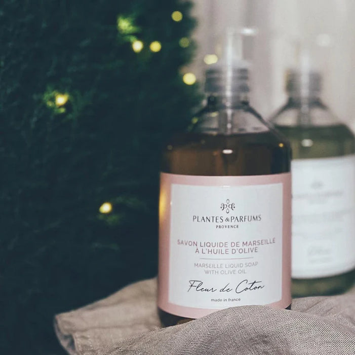 PLANTES & PARFUMS | Savon Liquide De Marseille - Cotton Flower Scented Liquid Soap (Fleur de Coton)