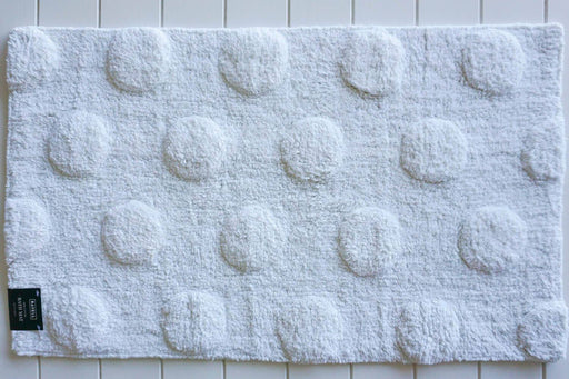 Bath Mat - Tufted Dots - White - 80x50cm - Lozza’s Gifts & Homewares 