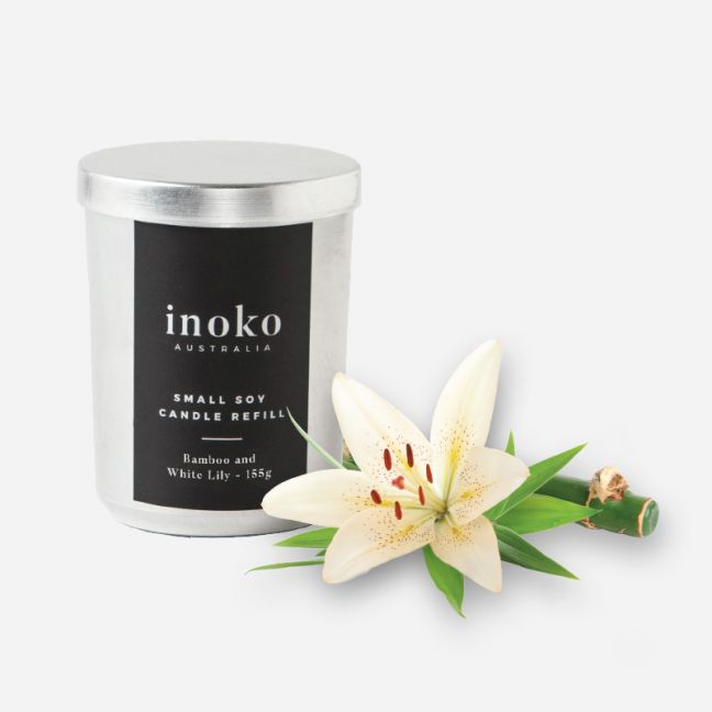 Inoko Australia | Concrete Vessel & Two Candle Refills - Small