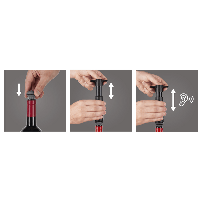 Vacu Vin Wine Saver Pack Wine Saver Set(1 Pump, 2 Wine Stoppers) - Black - Lozza’s Gifts & Homewares 